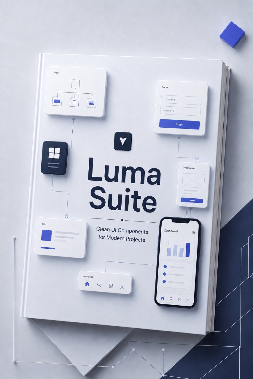 Book titled 'Frame Guide' with UI design elements on a white background